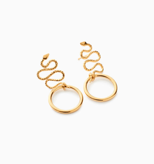 Ayida vermeil earrings packshot from sarah vankaster jewelry serpent collection