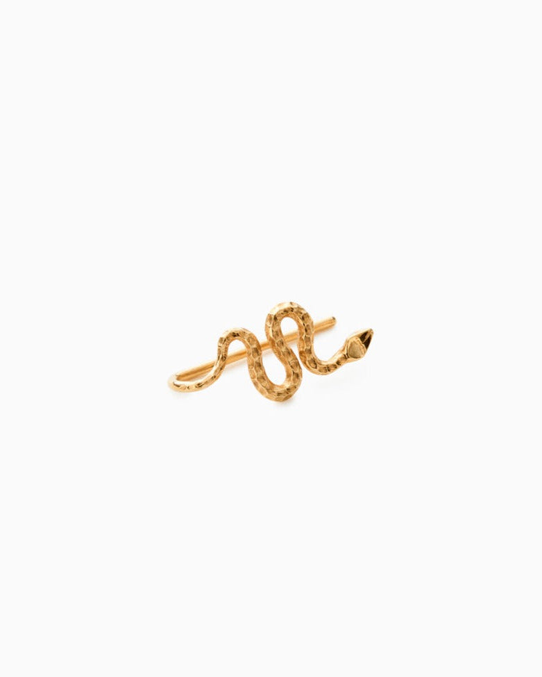 Kaa Earrings in Vermeil, Packshot, Sarah Vankaster Handmade Jewelry, Serpent Collection