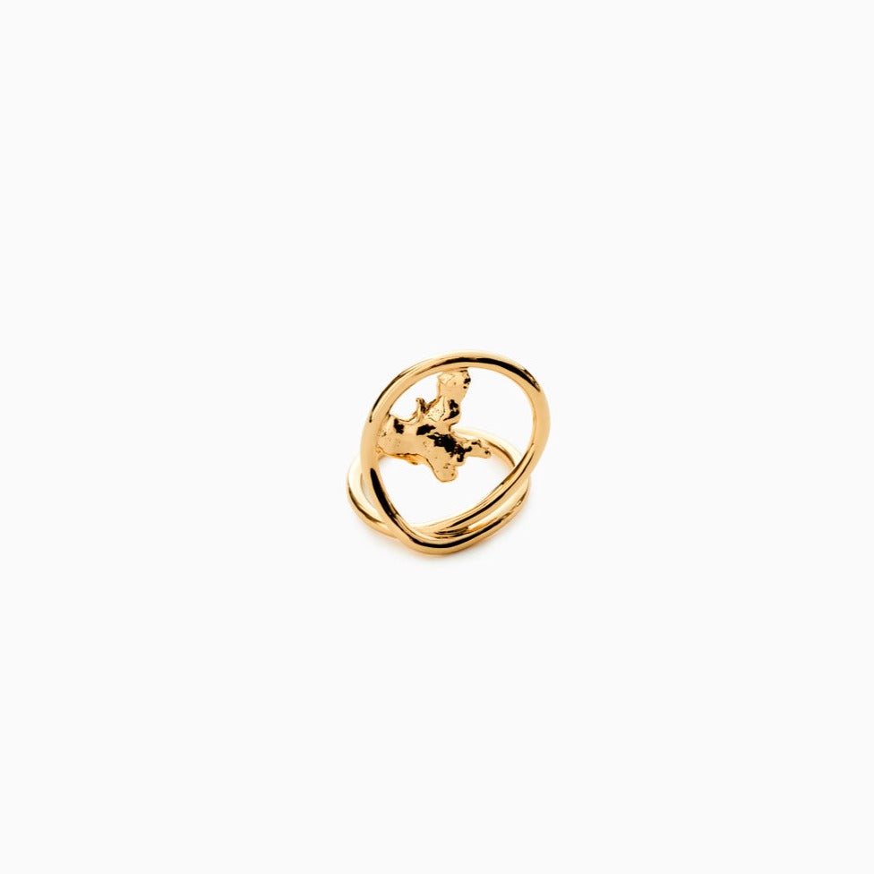 Pepite I Ring in Vermeil, packshot, Sarah Vankaster Handmade Jewelry, Erosion Collection