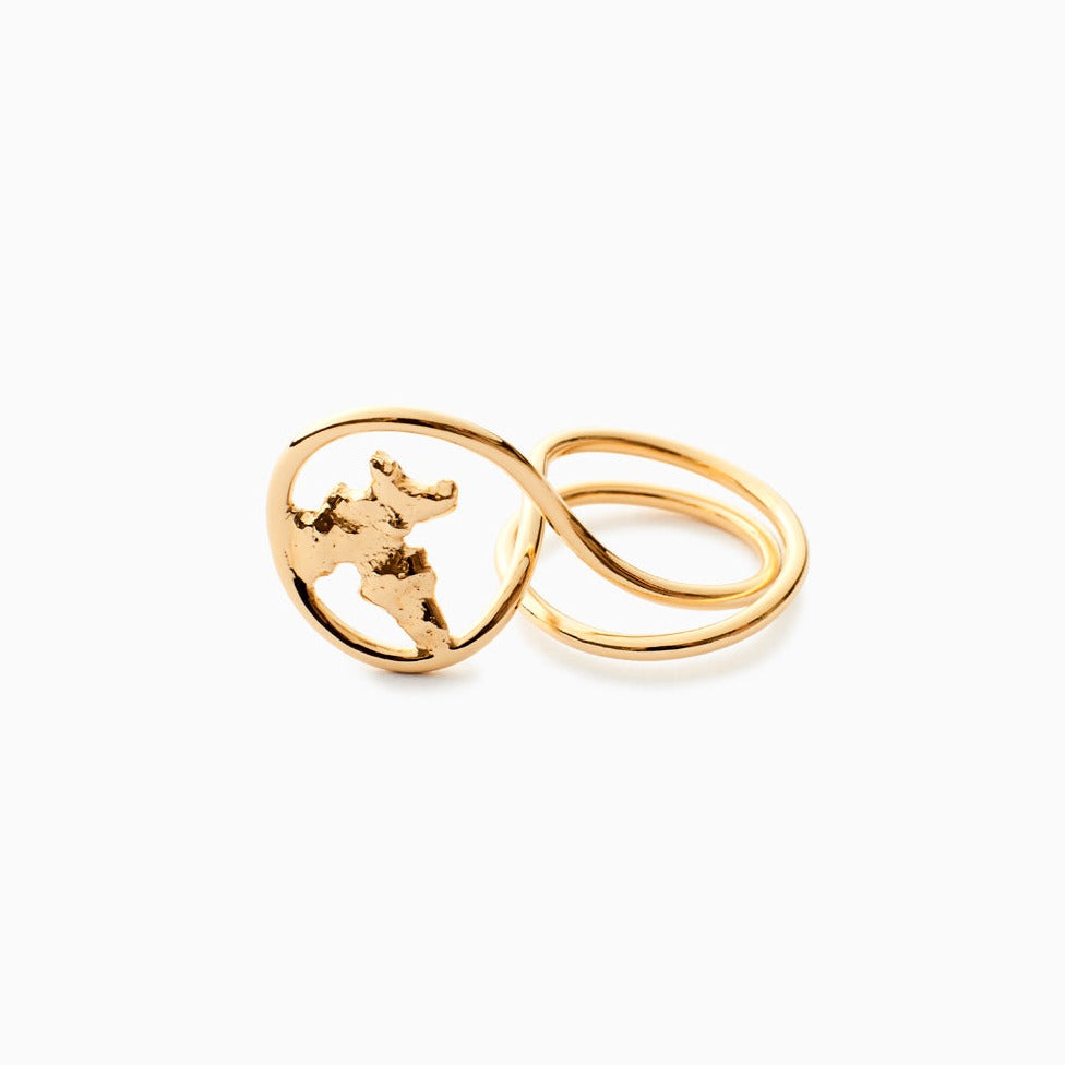 Pepite II Ring in Vermeil, packshot, Sarah Vankaster Handmade Jewelry, Erosion Collection