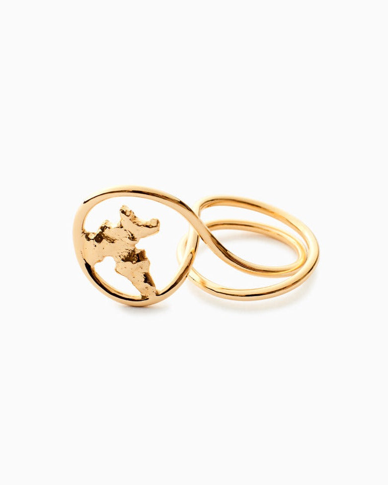 Pepite II Ring in Vermeil, packshot, Sarah Vankaster Handmade Jewelry, Erosion Collection