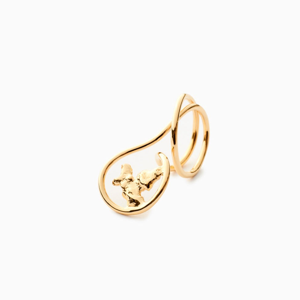 Pepite II Ring in Vermeil, packshot, Sarah Vankaster Handmade Jewelry, Erosion Collection