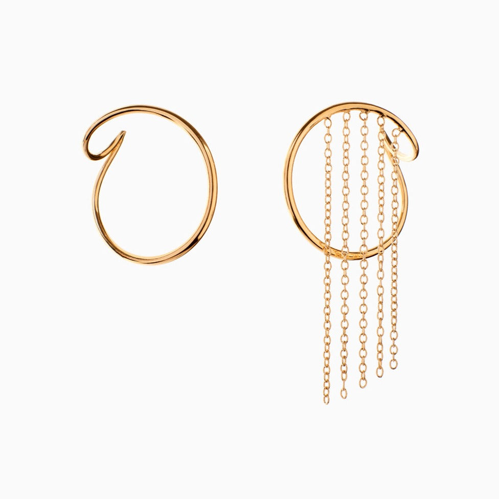 Plitvice Chains Earrings in Vermeil packshot, Sarah Vankaster Handmade Jewelry, Flow Collection