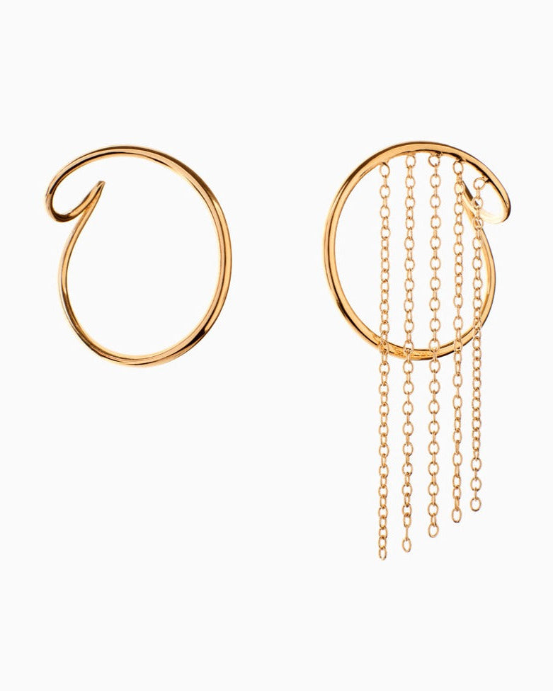Plitvice Chains Earrings in Vermeil packshot, Sarah Vankaster Handmade Jewelry, Flow Collection