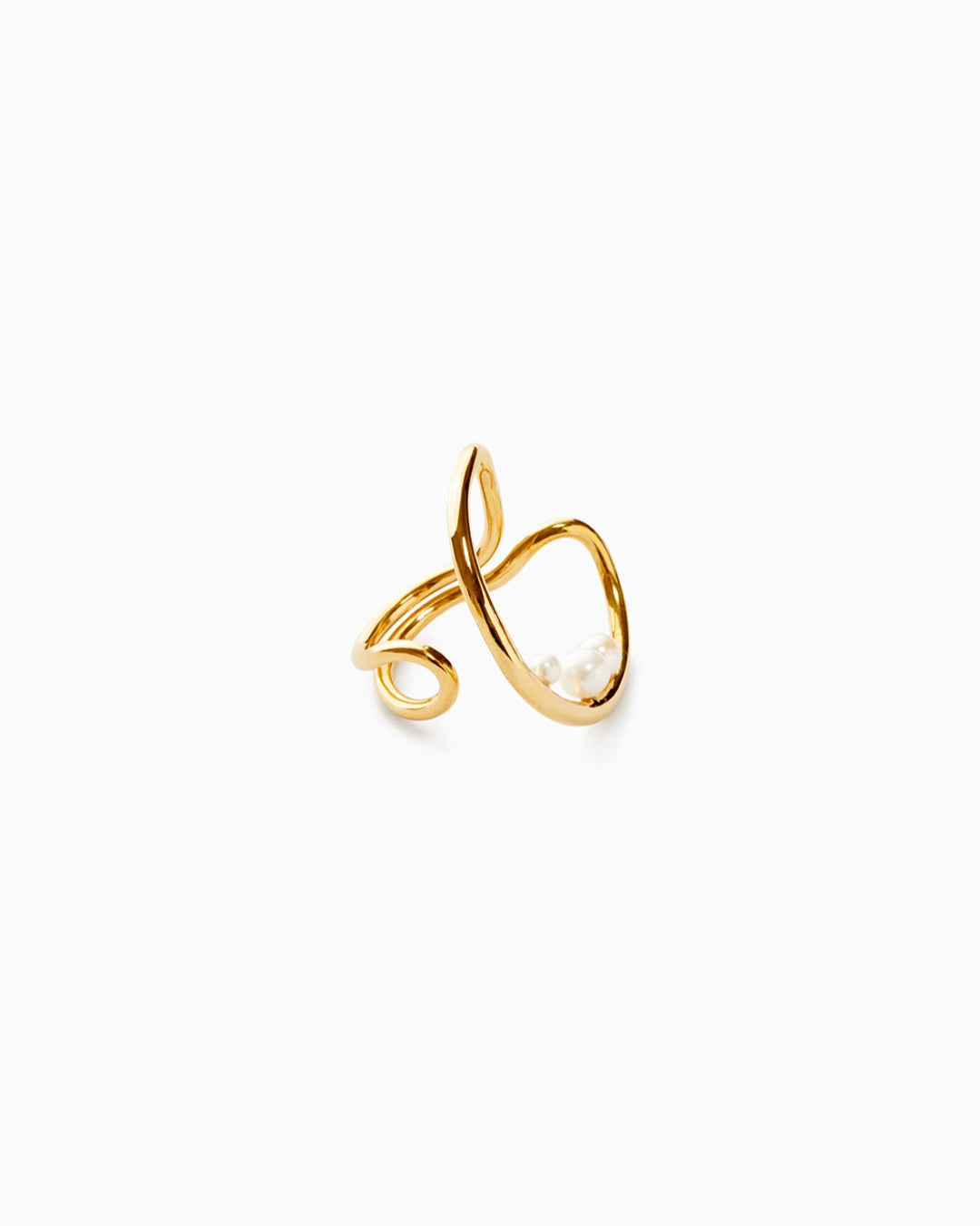 Sarah Vankaster Jewelry, Plitvice bague en vermeil avec perles d'eau douce, fait à la main
