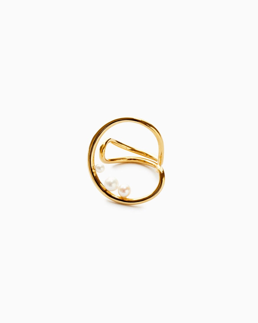 Sarah Vankaster Jewelry, Plitvice bague en vermeil avec perles d'eau douce, fait à la main