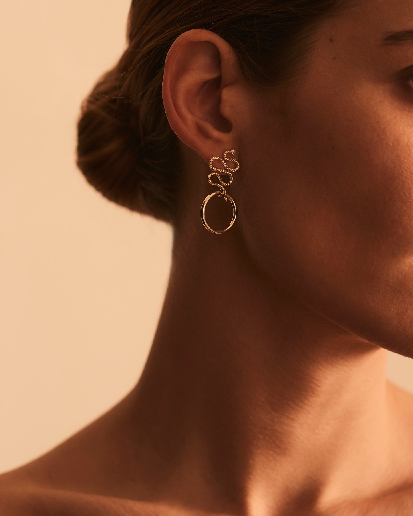 ayida earrings worn, from sarah vankaster jewelry in vermeil 