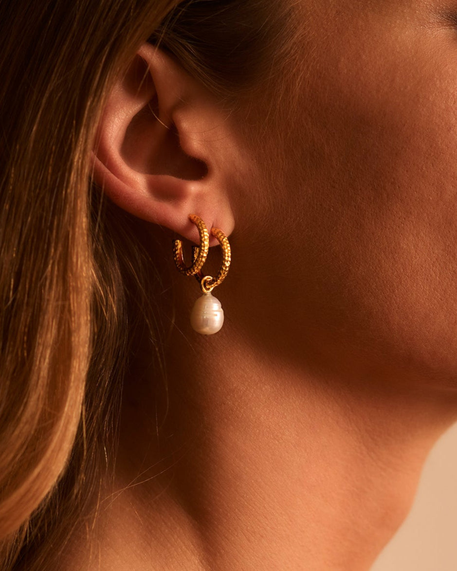 Sarah Vankaster Jewelry, Lili mini creole avec perles, boucles d'oreilles en vermeil, fait à la main