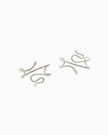 Naja Earrings in Silver, packshot, Sarah Vankaster Handmade Jewelry, Serpent Collection