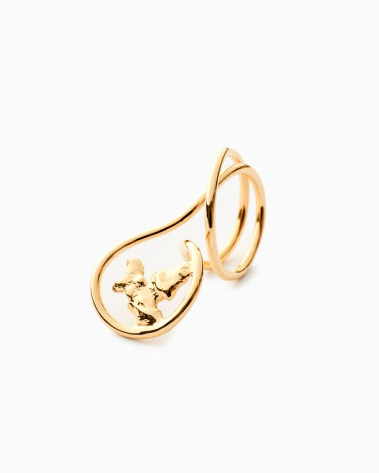 Pepite II Ring in Vermeil, packshot, Sarah Vankaster Handmade Jewelry, Erosion Collection