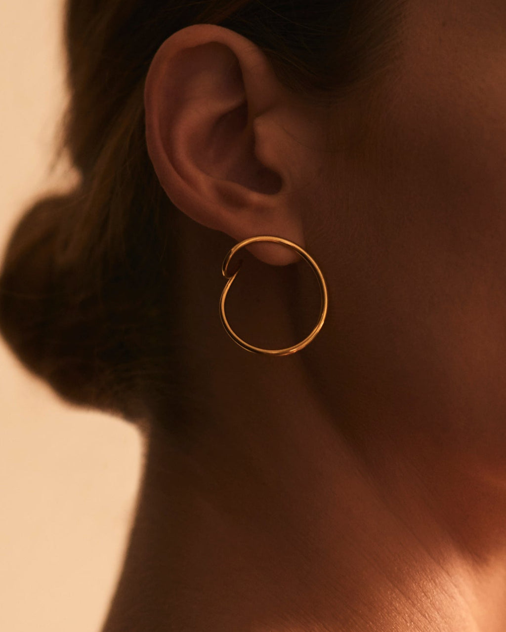 Plitvice Chains Earrings in Vermeil ,worn , Sarah Vankaster Handmade Jewelry, Flow Collection